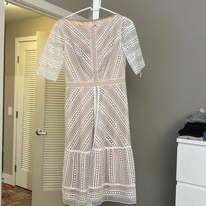 White lace kay unger dress